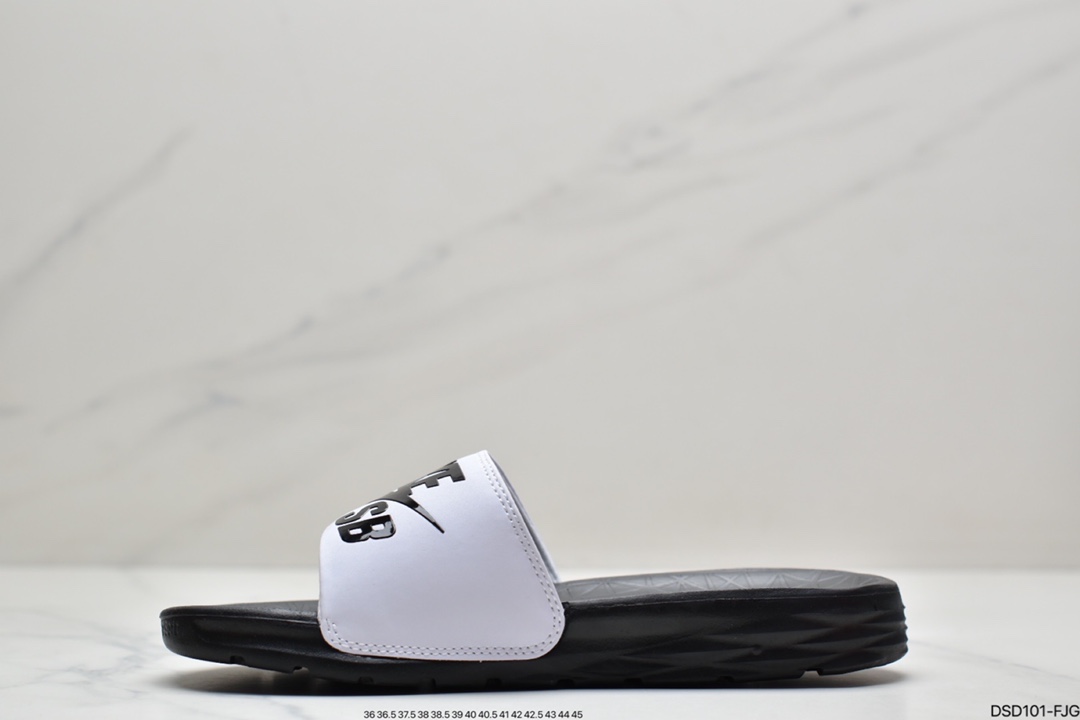 2018 Summer New NBA x Nike Benassi SolarSoft Slide 2 Sports Beach Slippers ”NBA Black and White” 840067-601