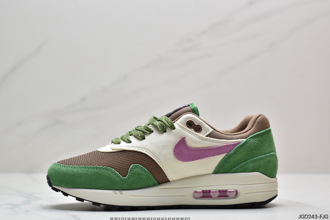 Patta x Nike Air Max 1 black, white and gray first-generation retro air cushion jogging shoes DR9773-300