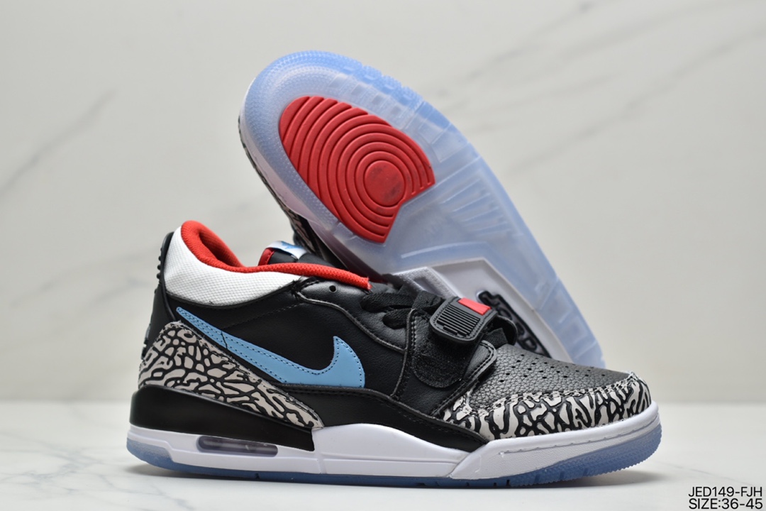 Air Jordan Legacy 312 Black and Blue Dongdan has a staggered design DV1719-100