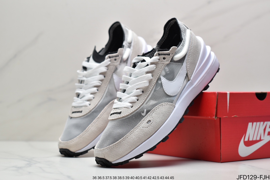 Nike Waffle One Summit White Bx. Waffle mesh breathable casual running shoes DA7995