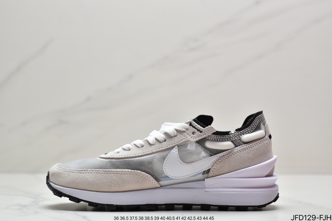 Nike Waffle One Summit White Bx. Waffle mesh breathable casual running shoes DA7995