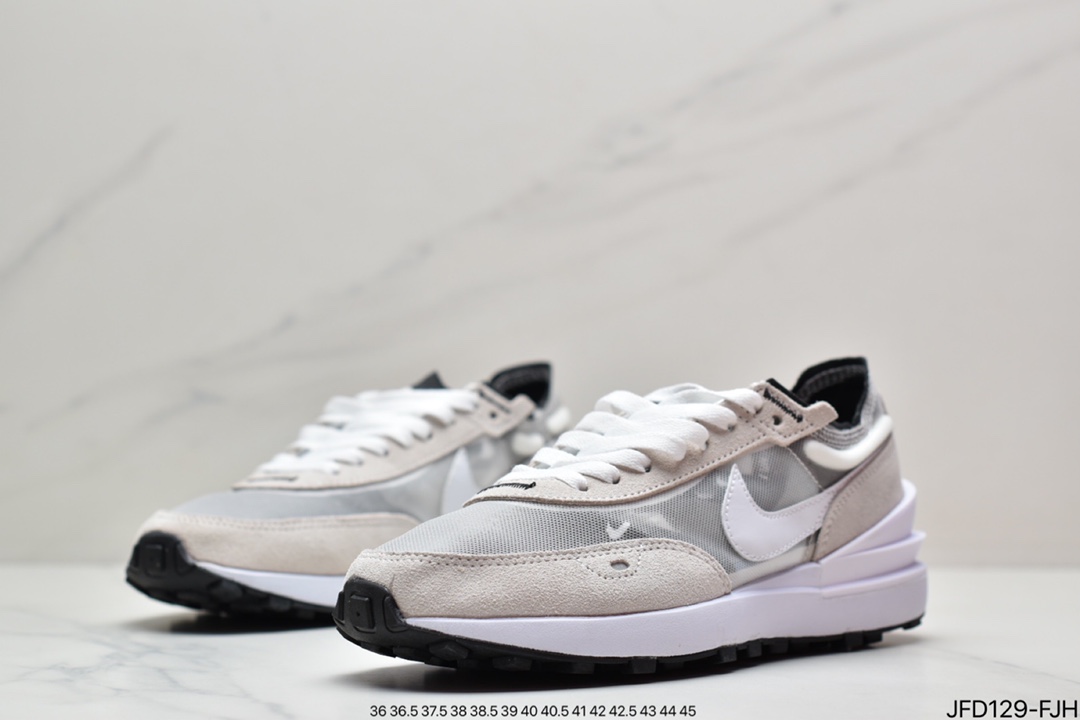 Nike Waffle One Summit White Bx. Waffle mesh breathable casual running shoes DA7995
