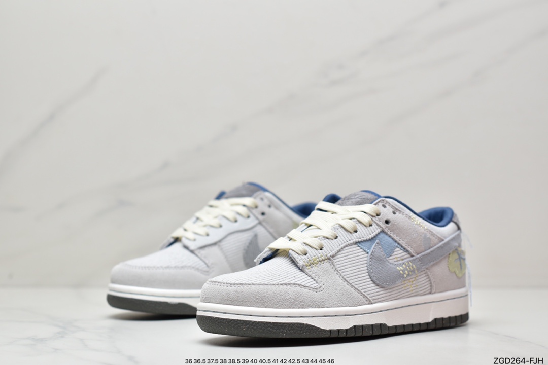 Nike Dunk Low ”Bright Side” Grey-Blue Corduroy DQ5076-001