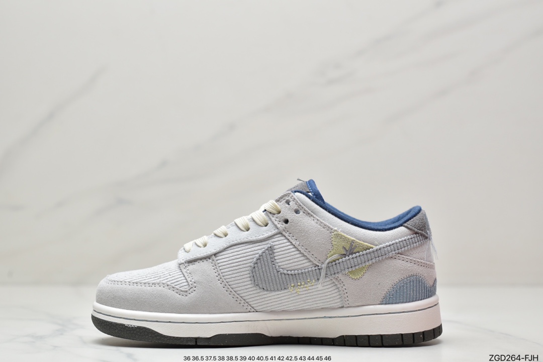Nike Dunk Low ”Bright Side” Grey-Blue Corduroy DQ5076-001