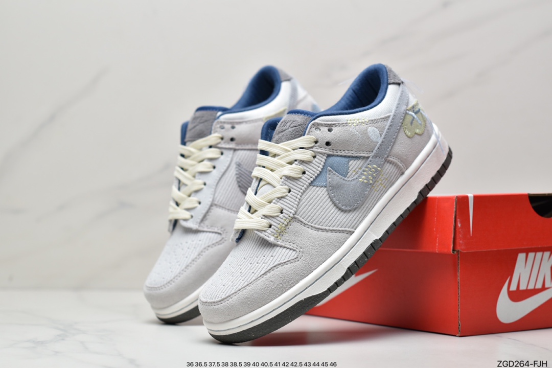 Nike Dunk Low ”Bright Side” Grey-Blue Corduroy DQ5076-001