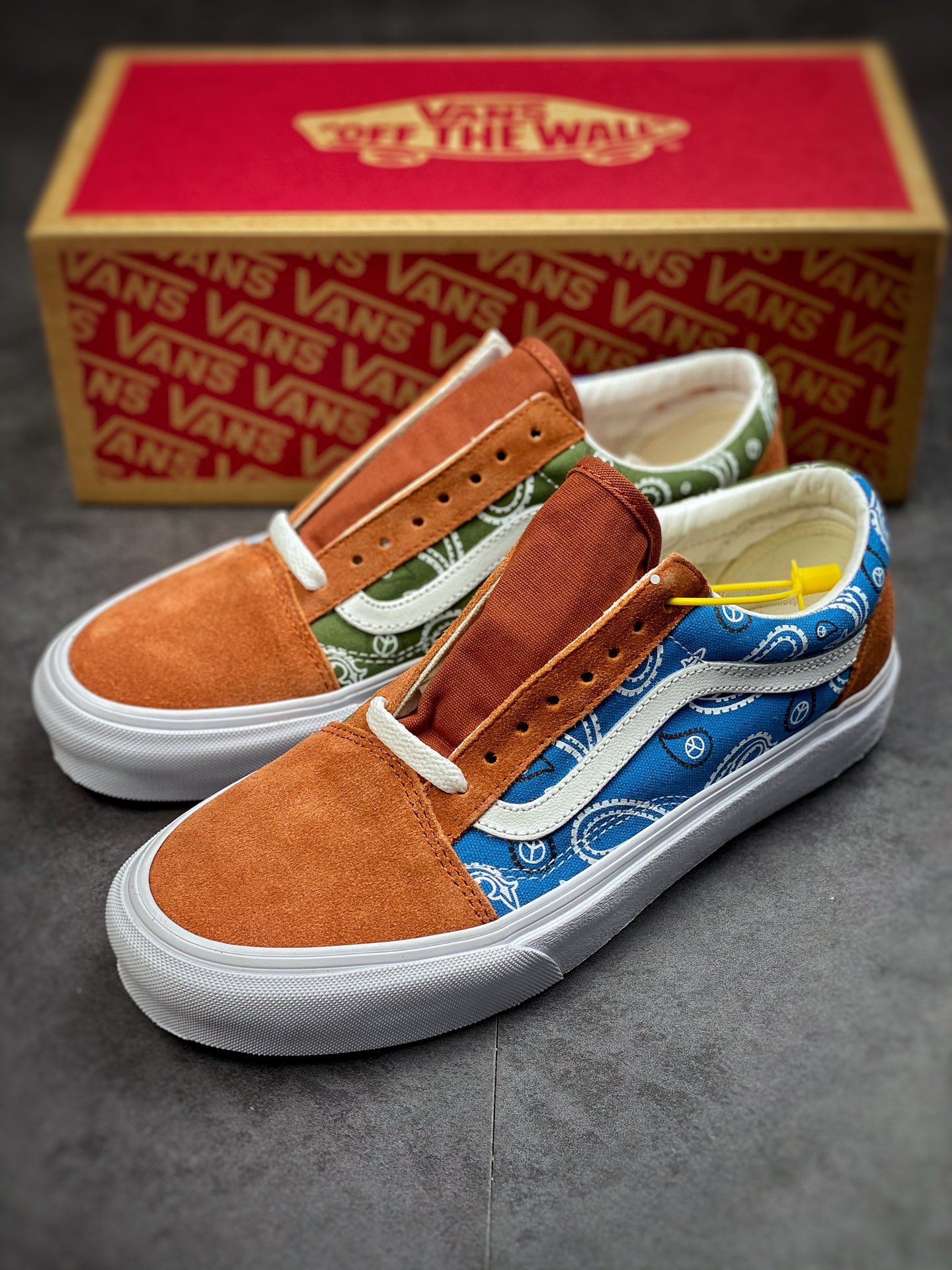 Vans Vans official cashew flower color matching / brown blue green / men's shoes women's shoes Old Skool low-top sneakers VN0A5JMIAV0