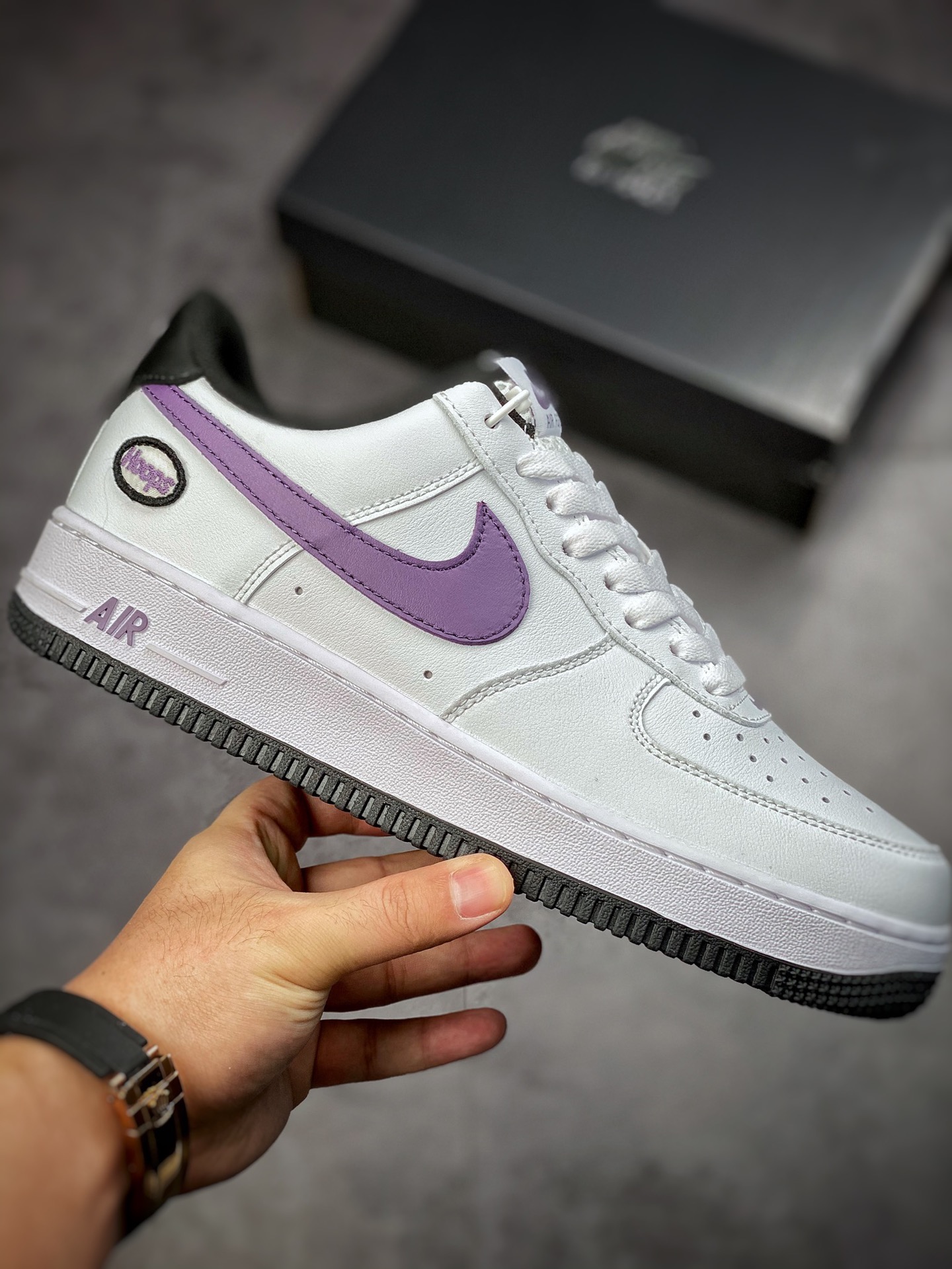 Nike Air Force 1 Low 07 ”HOOPS” White Purple #Original Last Original Cardboard DH7440-100