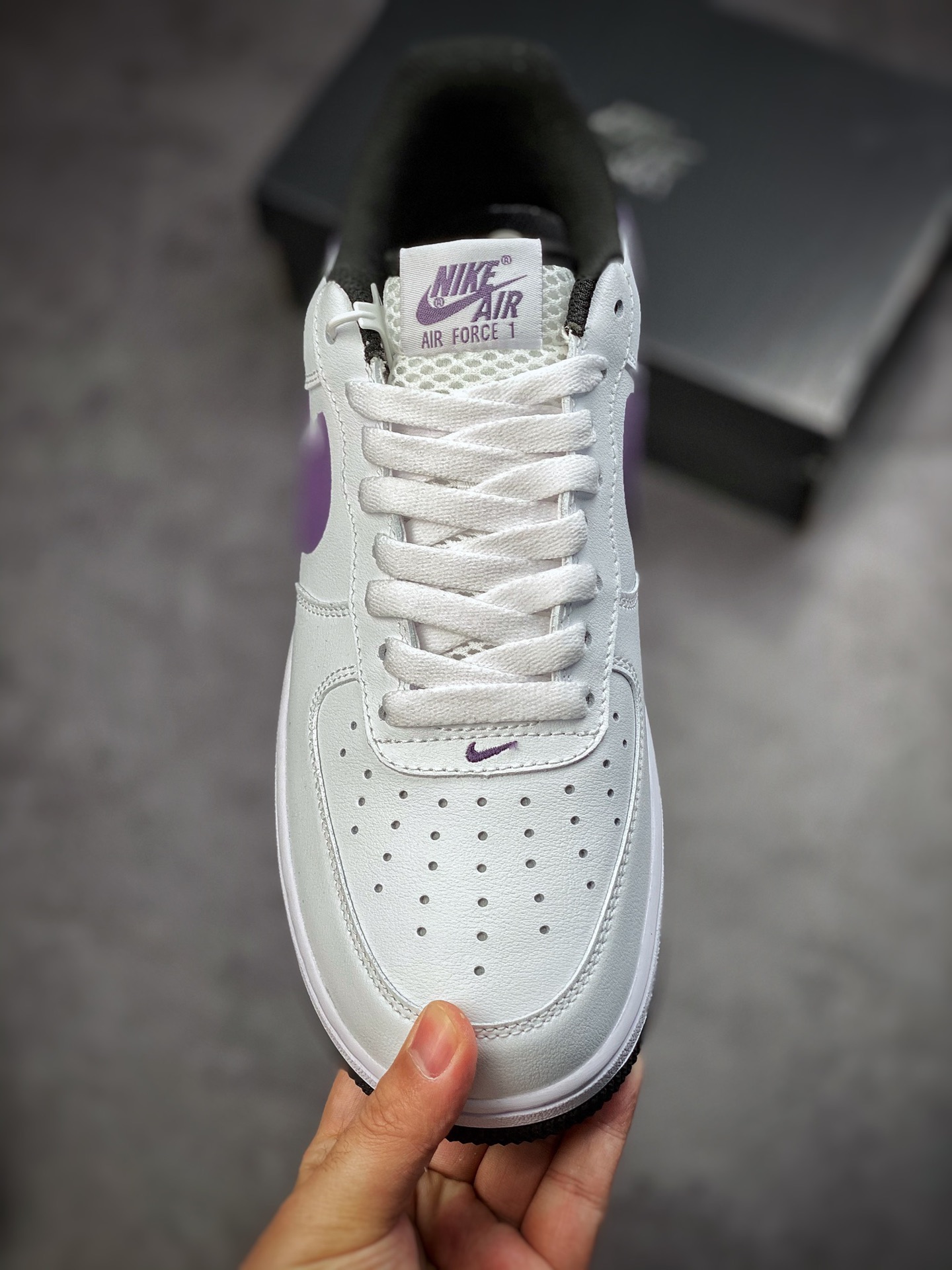 Nike Air Force 1 Low 07 ”HOOPS” White Purple #Original Last Original Cardboard DH7440-100