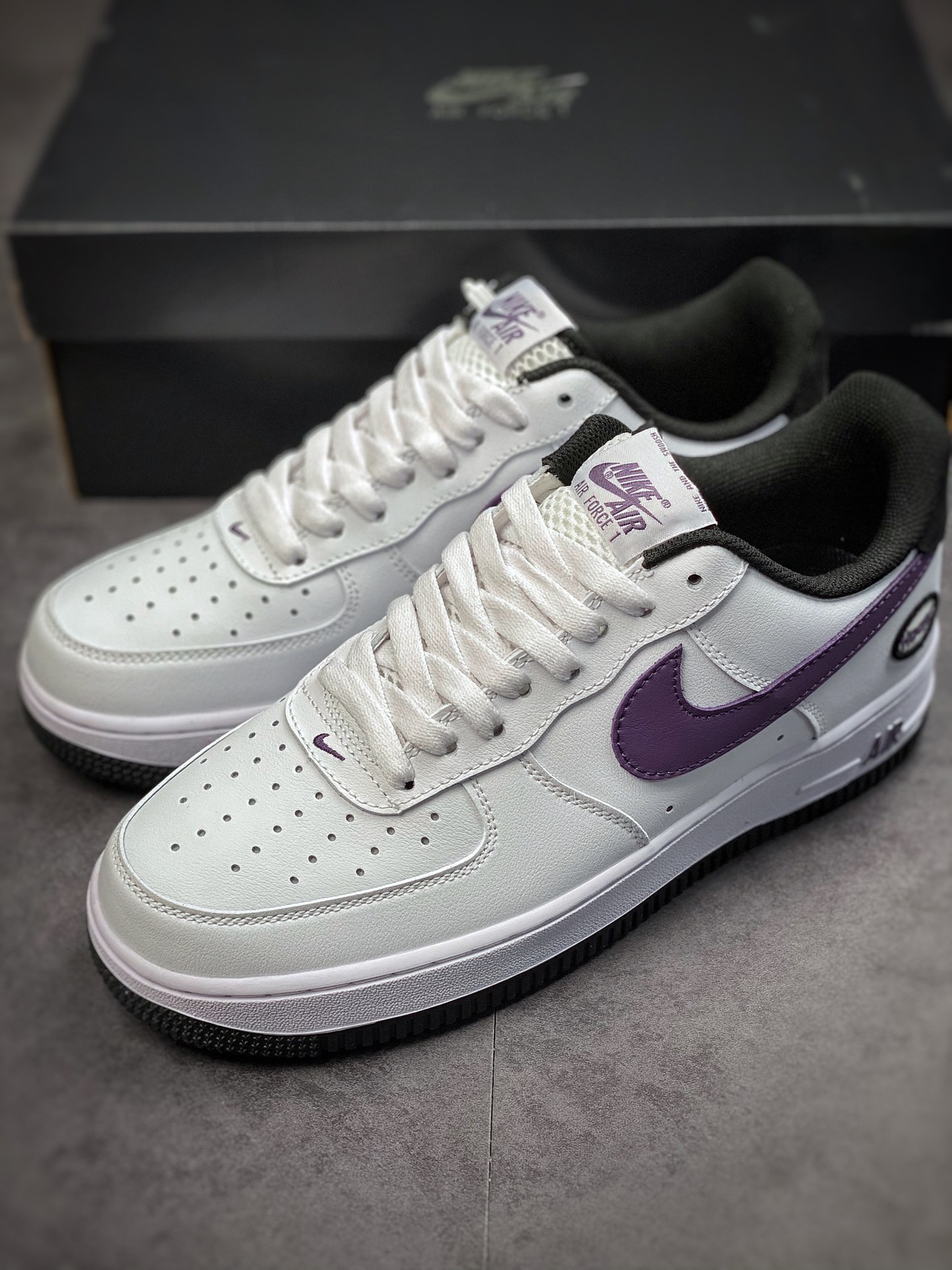 Nike Air Force 1 Low 07 ”HOOPS” White Purple #Original Last Original Cardboard DH7440-100