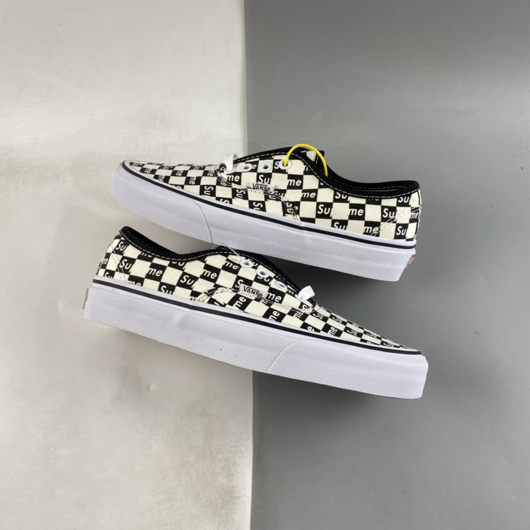 Supreme x Vans Authentic Pro Black and White Checkerboard Casual Fashion Sneakers VN000Q0DJLW