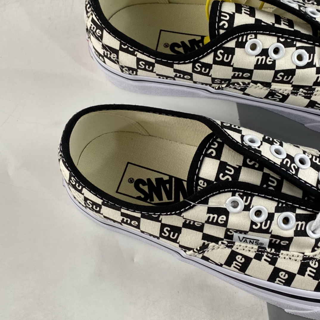 Supreme x Vans Authentic Pro Black and White Checkerboard Casual Fashion Sneakers VN000Q0DJLW