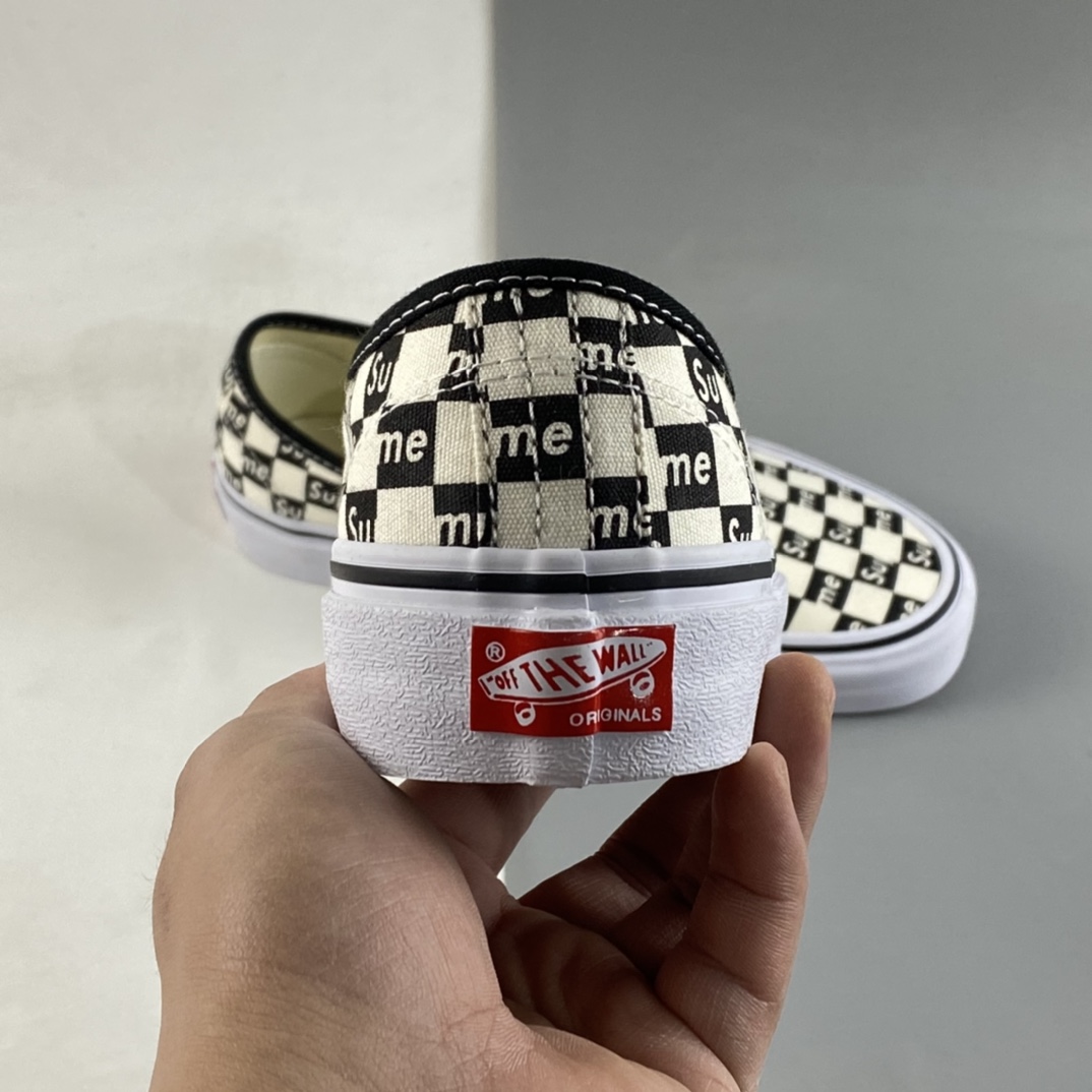 Supreme x Vans Authentic Pro Black and White Checkerboard Casual Fashion Sneakers VN000Q0DJLW