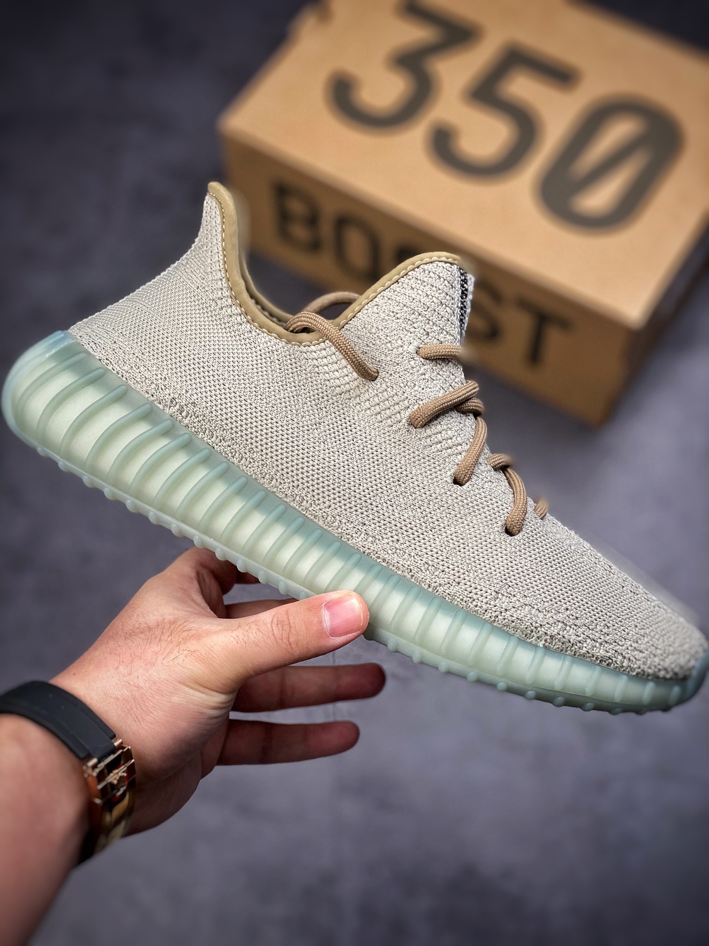 Yeezy Boost 350 V2 ”Brown Green” gray-green pure Dongguan FZ1268