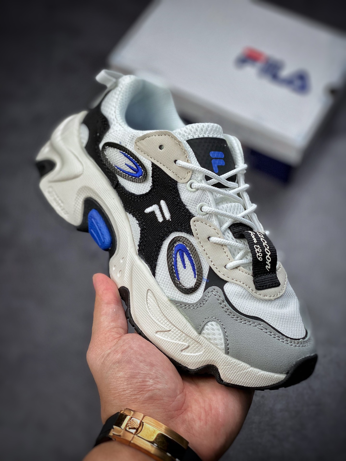 FILA FUSION tide brand daddy shoes female summer hard candy shoes thick bottom daddy shoes running shoes T12W227303FVP