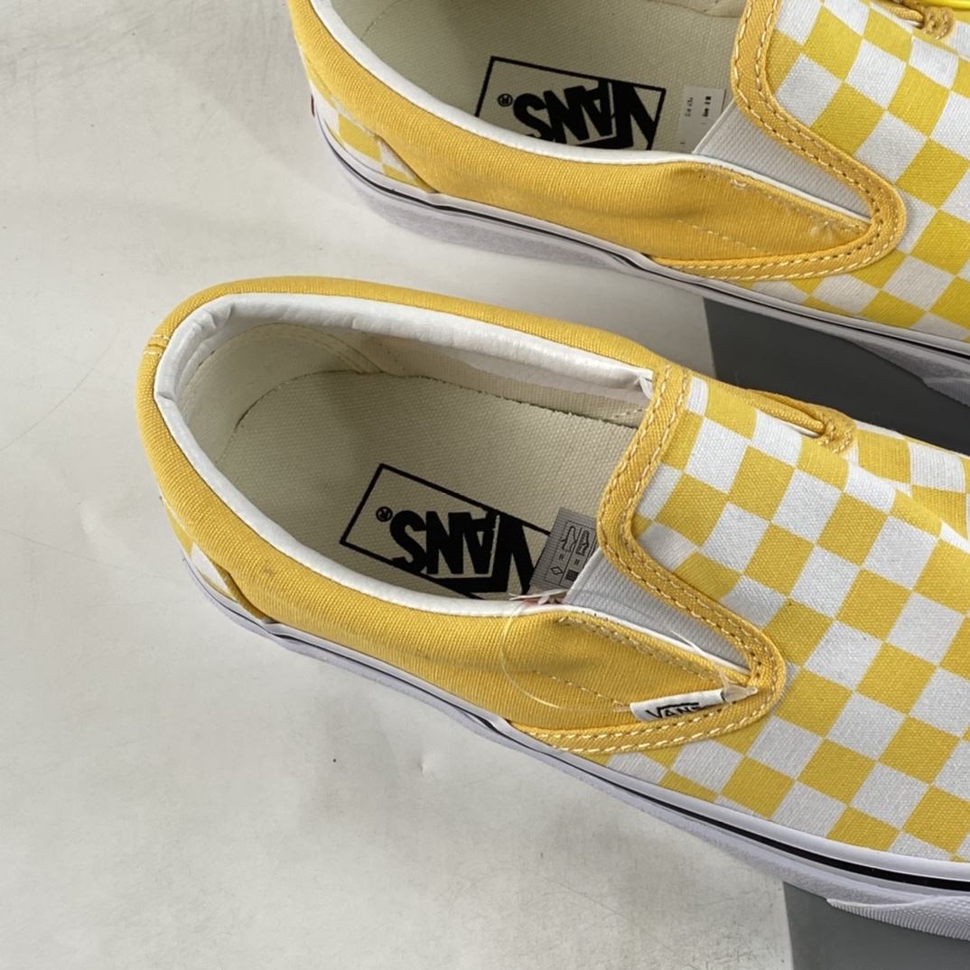 Vans Slip-On Vans Official Goose Yellow Checkerboard Cream Canvas Shoes VN000XG8AZY