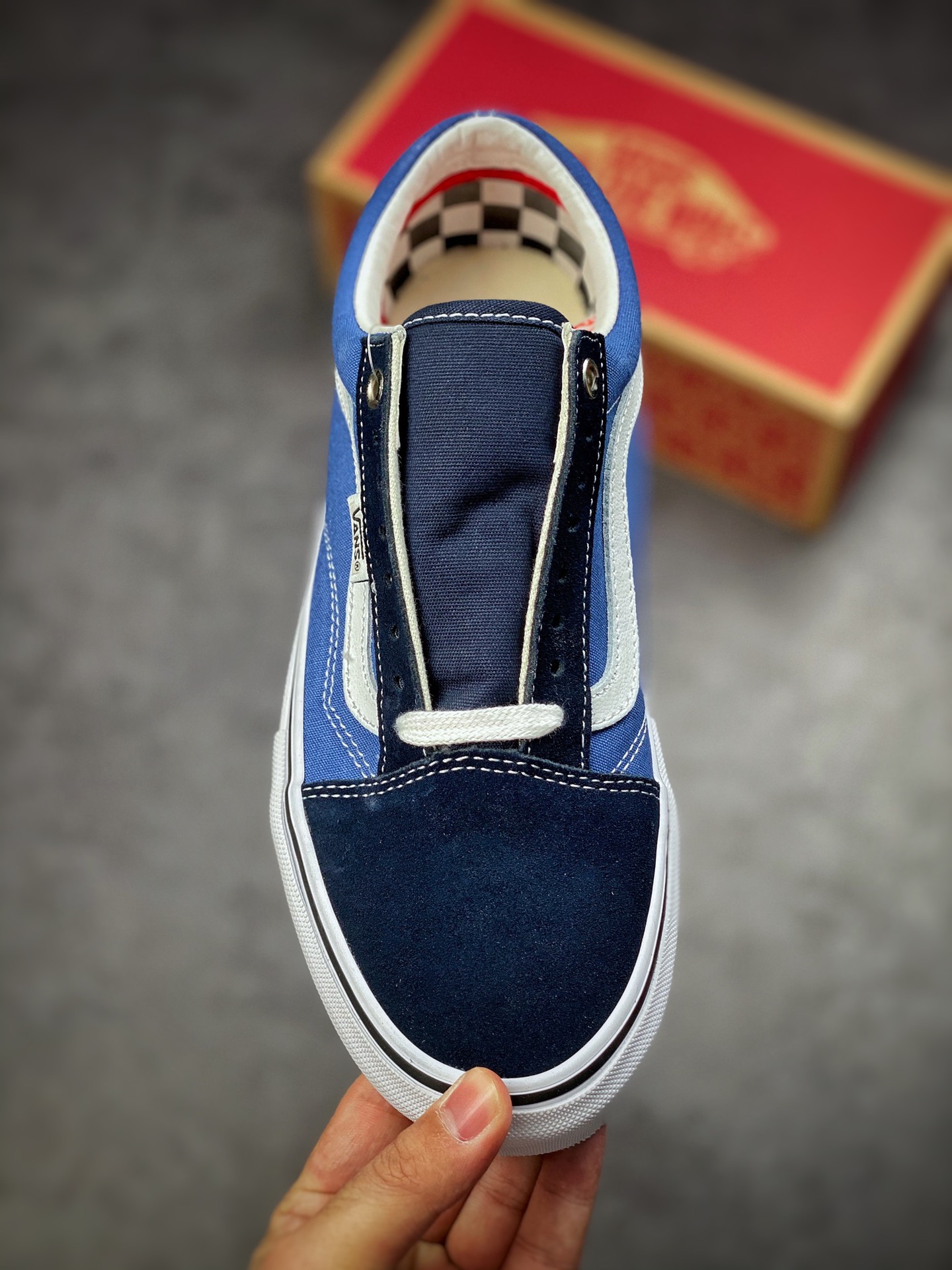 Vans Style 36 Colr Block Low Top Casual Shoes Blue Black Gray Three Color Matching VN0A54F6B93