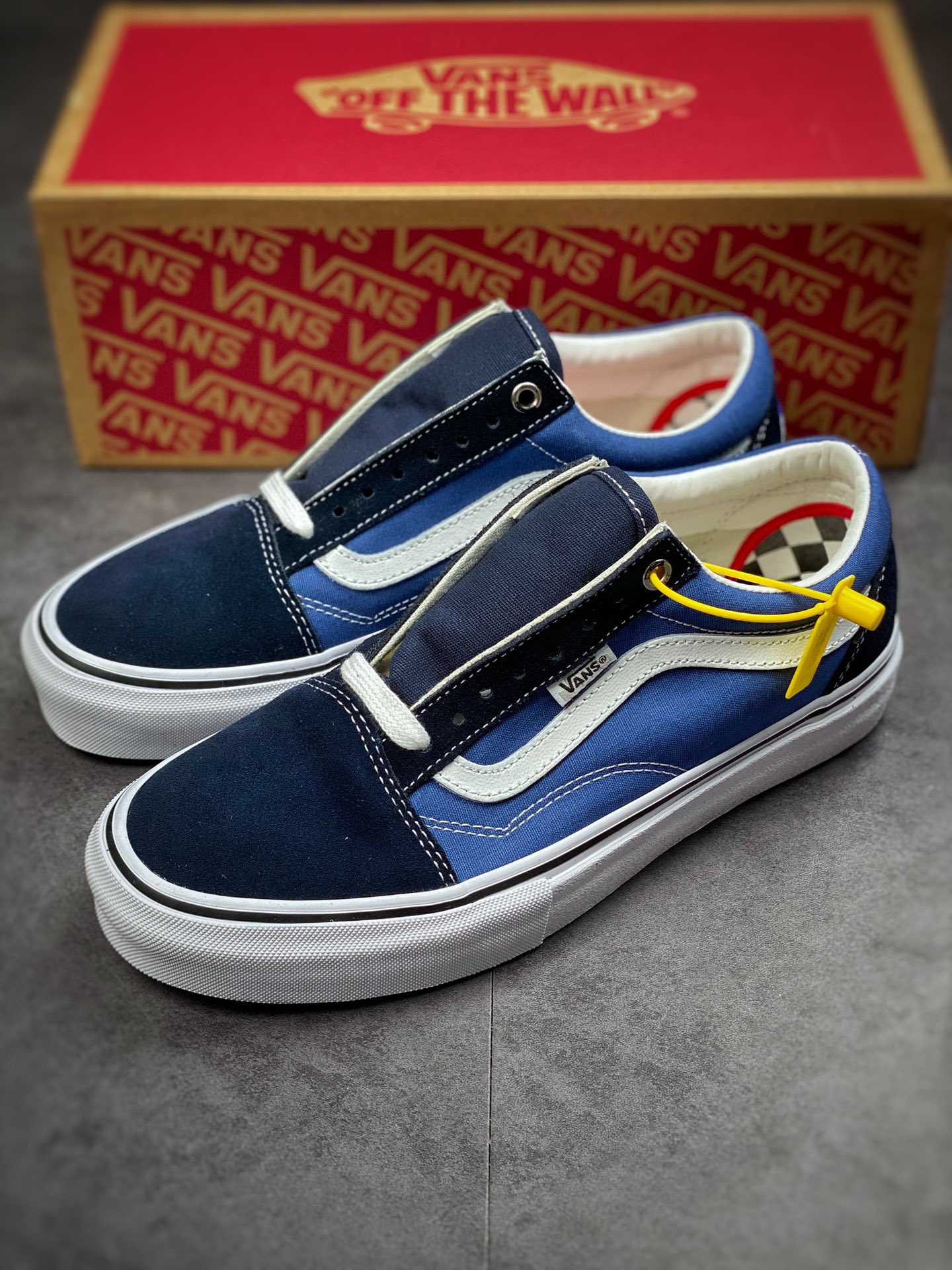 Vans Style 36 Colr Block Low Top Casual Shoes Blue Black Gray Three Color Matching VN0A54F6B93