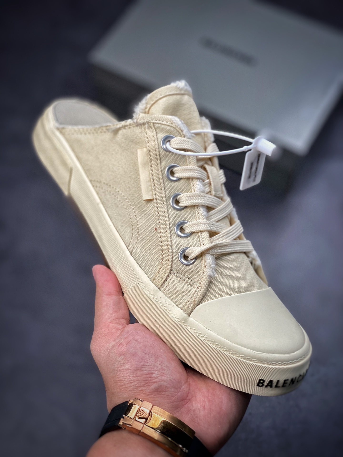 BALENCIAGA22 summer new PARIS wear and old effect casual canvas shoes