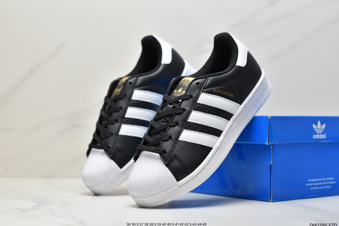 adidas Clover Originals Superstar ”White/Black/Gold” Shell Head Classic All-match Casual Sports Sneakers GY5986