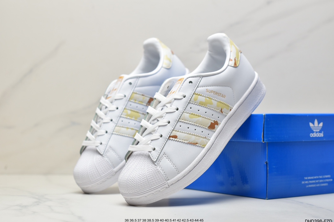 adidas Clover Originals Superstar ”White/Black/Gold” Shell Head Classic All-match Casual Sports Sneakers GY5986