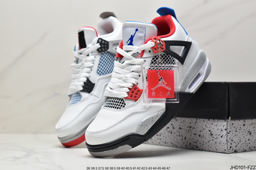 Air Jordan 4 Retro AJ4 ”Mandarin Duck White Blue Red” Cl1184-146