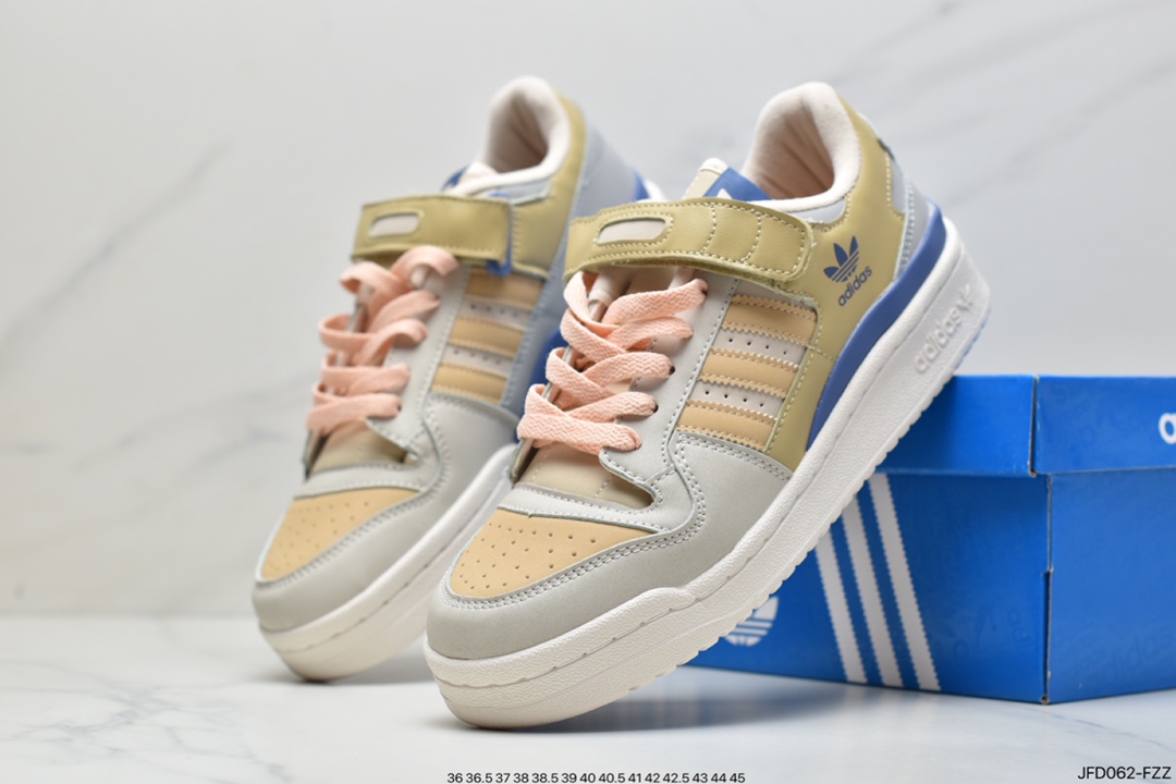 Adidas Clover Originals Forum 84 Low Rome Series Sneakers ”Leather Cream White Painted”