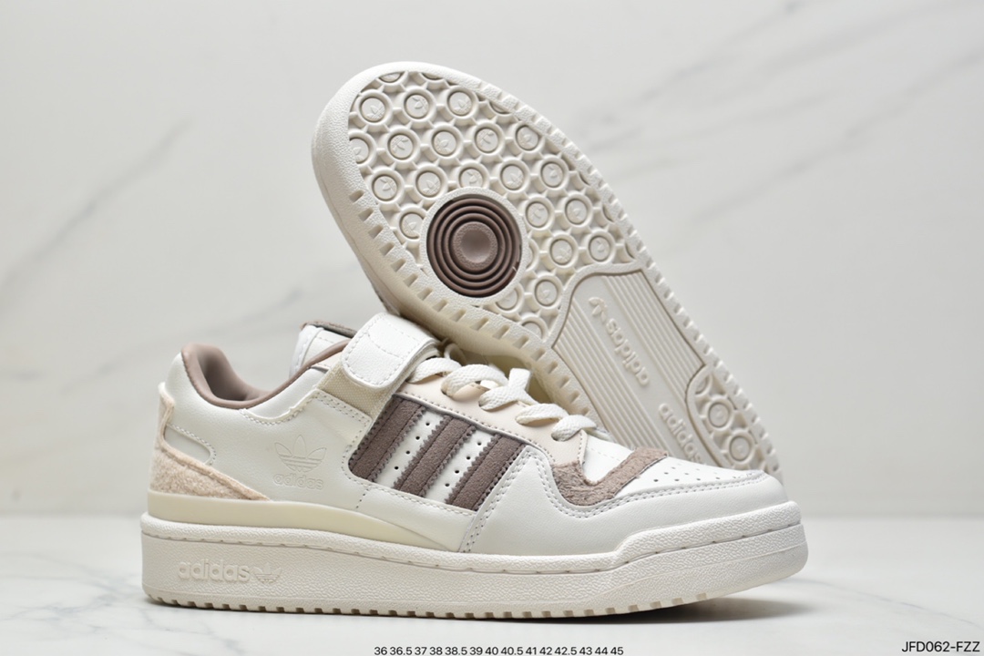 Adidas Clover Originals Forum 84 Low Rome Series Sneakers ”Leather Cream White Painted”