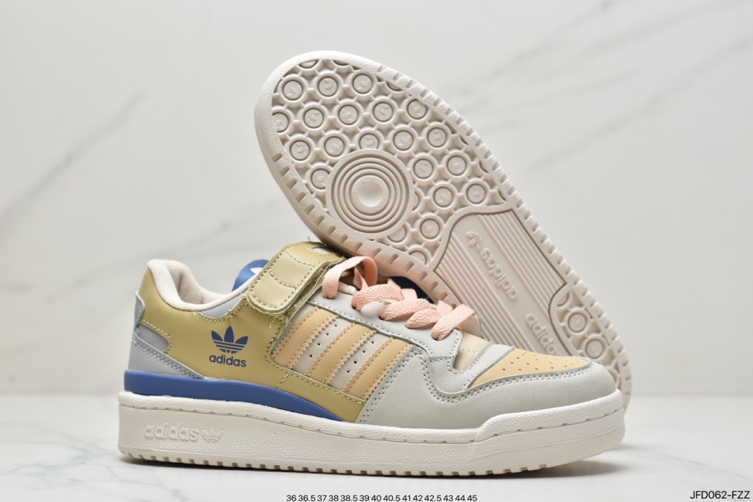 Adidas Clover Originals Forum 84 Low Rome Series Sneakers ”Leather Cream White Painted”