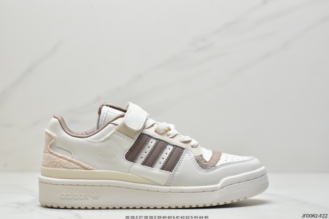 Adidas Clover Originals Forum 84 Low Rome Series Sneakers ”Leather Cream White Painted”