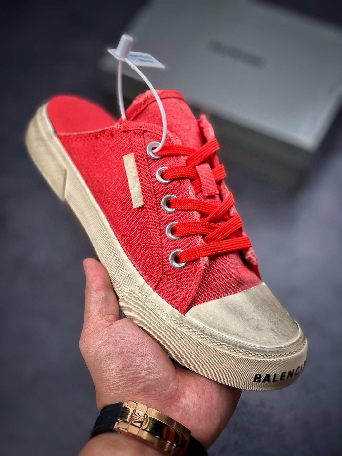 BALENCIAGA22 summer new PARIS wear and old effect casual canvas shoes