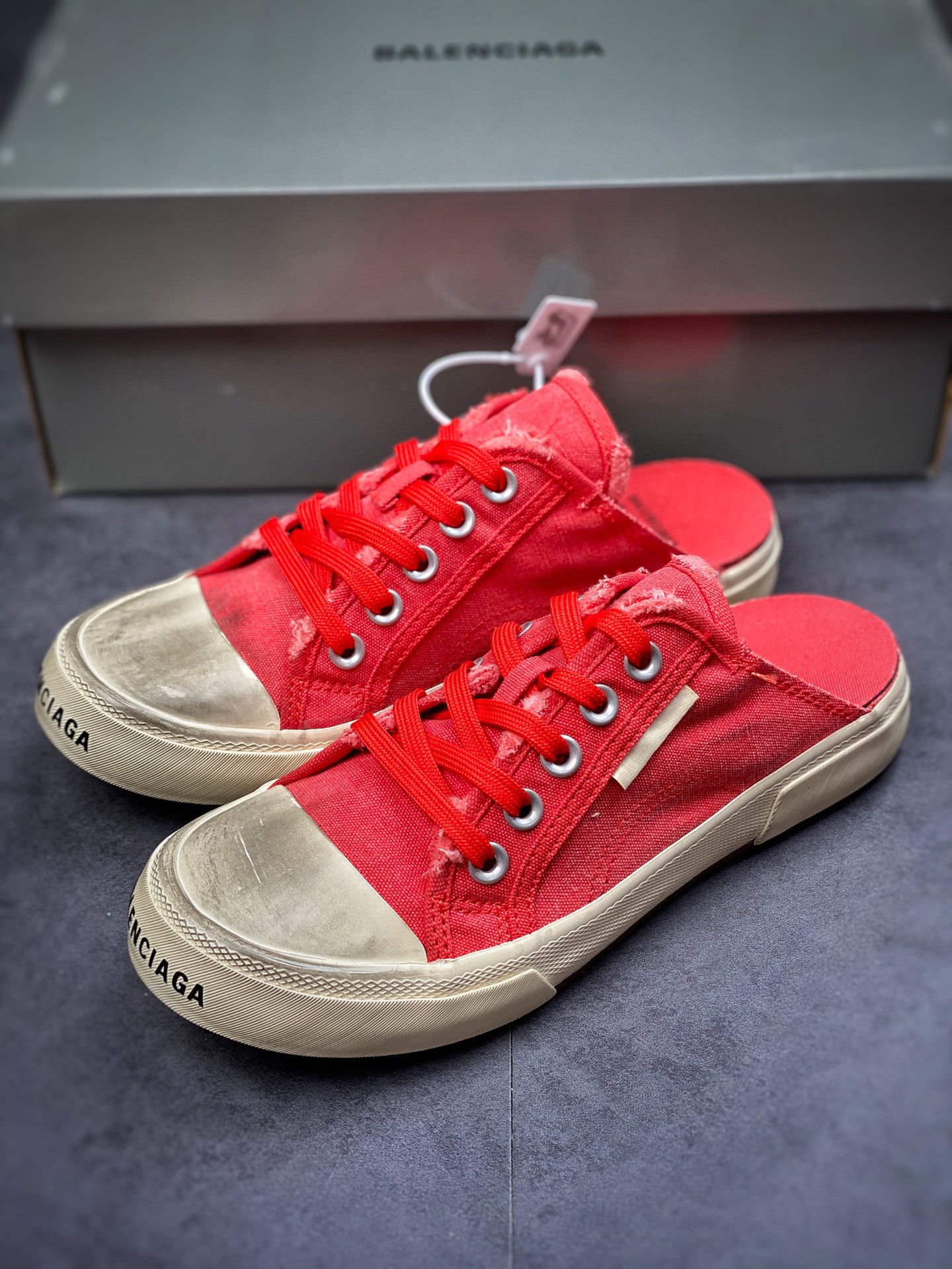 BALENCIAGA22 summer new PARIS wear and old effect casual canvas shoes