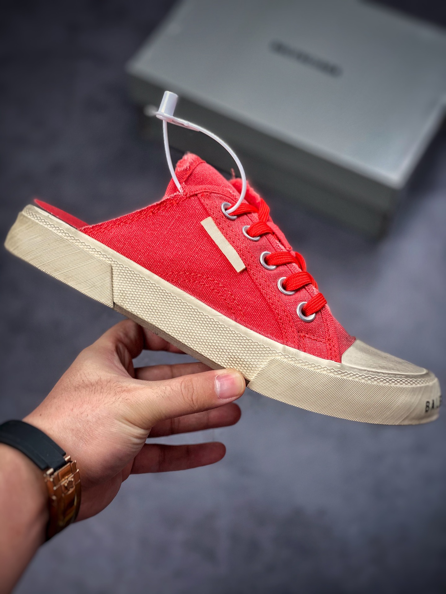 BALENCIAGA22 summer new PARIS wear and old effect casual canvas shoes