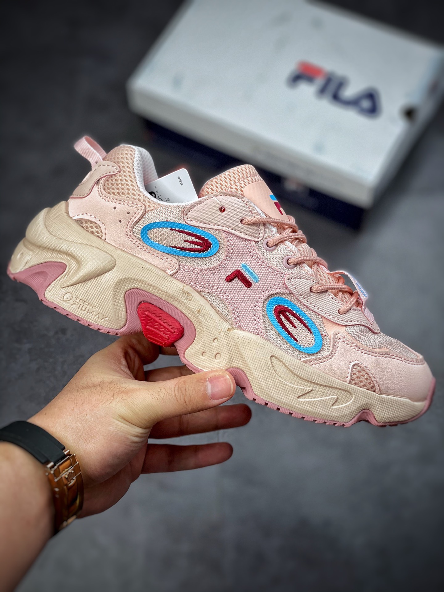 FILA FUSION tide brand daddy shoes female summer hard candy shoes thick bottom daddy shoes running shoes T12W227303FSP