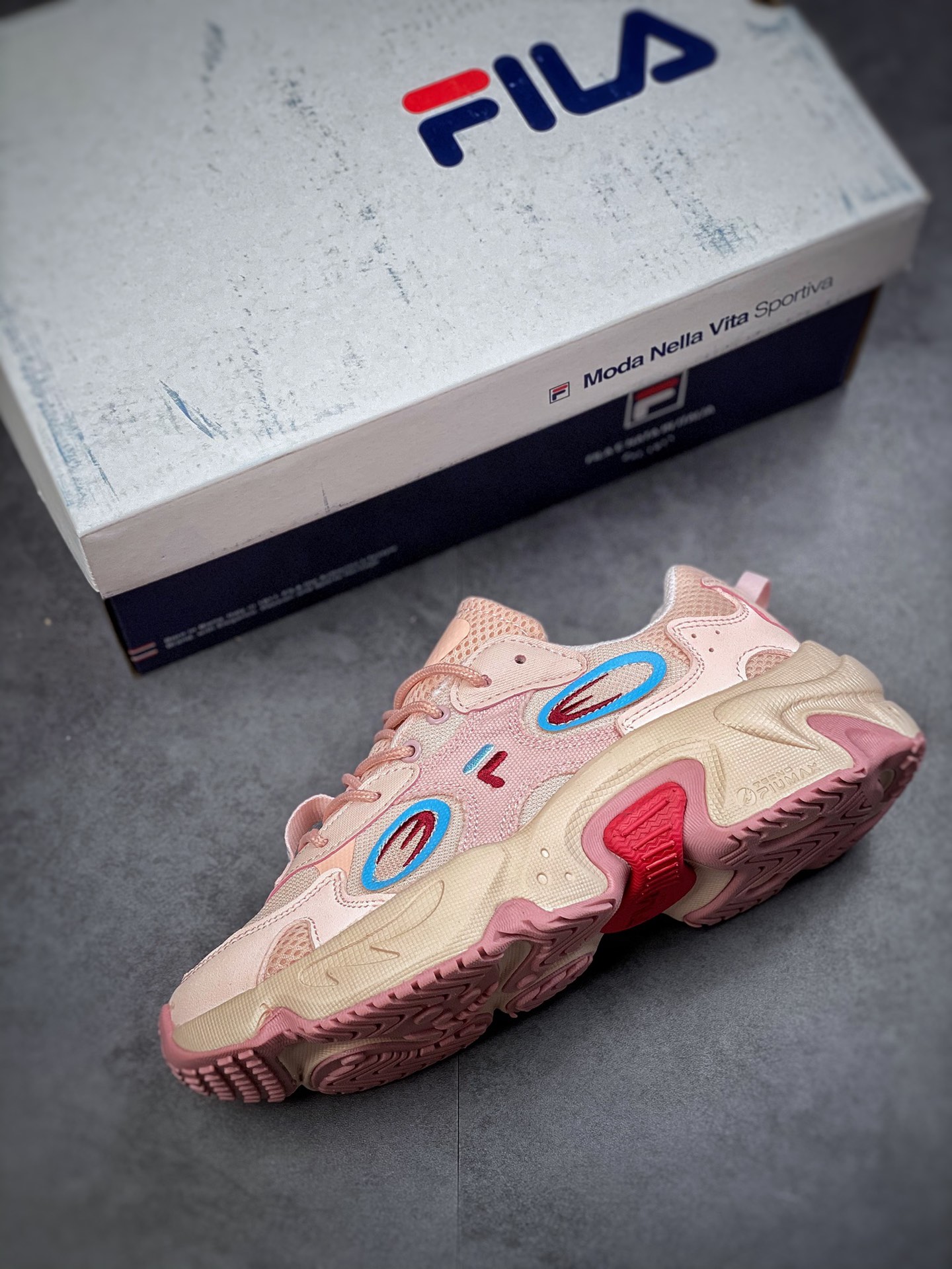 FILA FUSION tide brand daddy shoes female summer hard candy shoes thick bottom daddy shoes running shoes T12W227303FSP