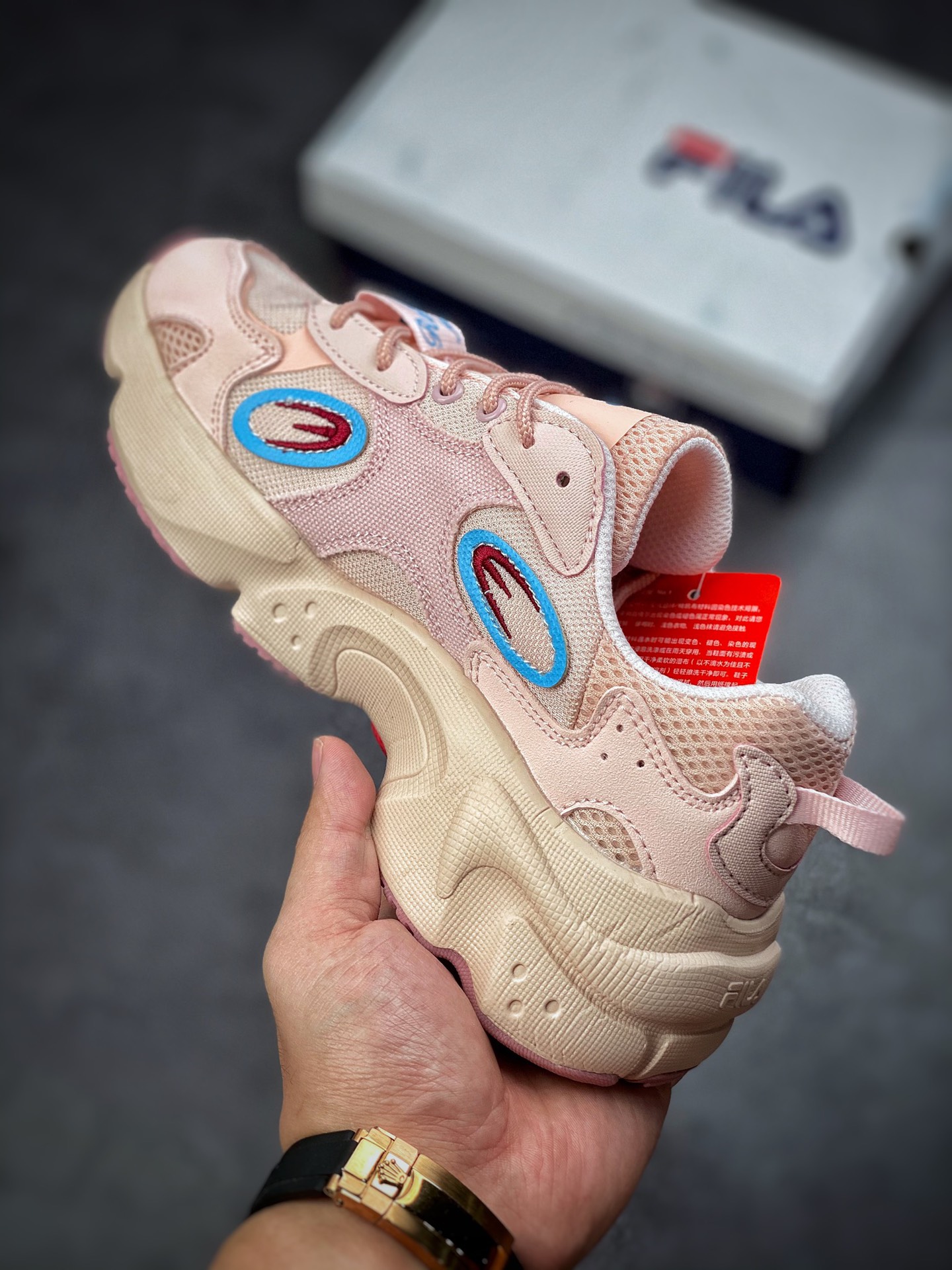 FILA FUSION tide brand daddy shoes female summer hard candy shoes thick bottom daddy shoes running shoes T12W227303FSP