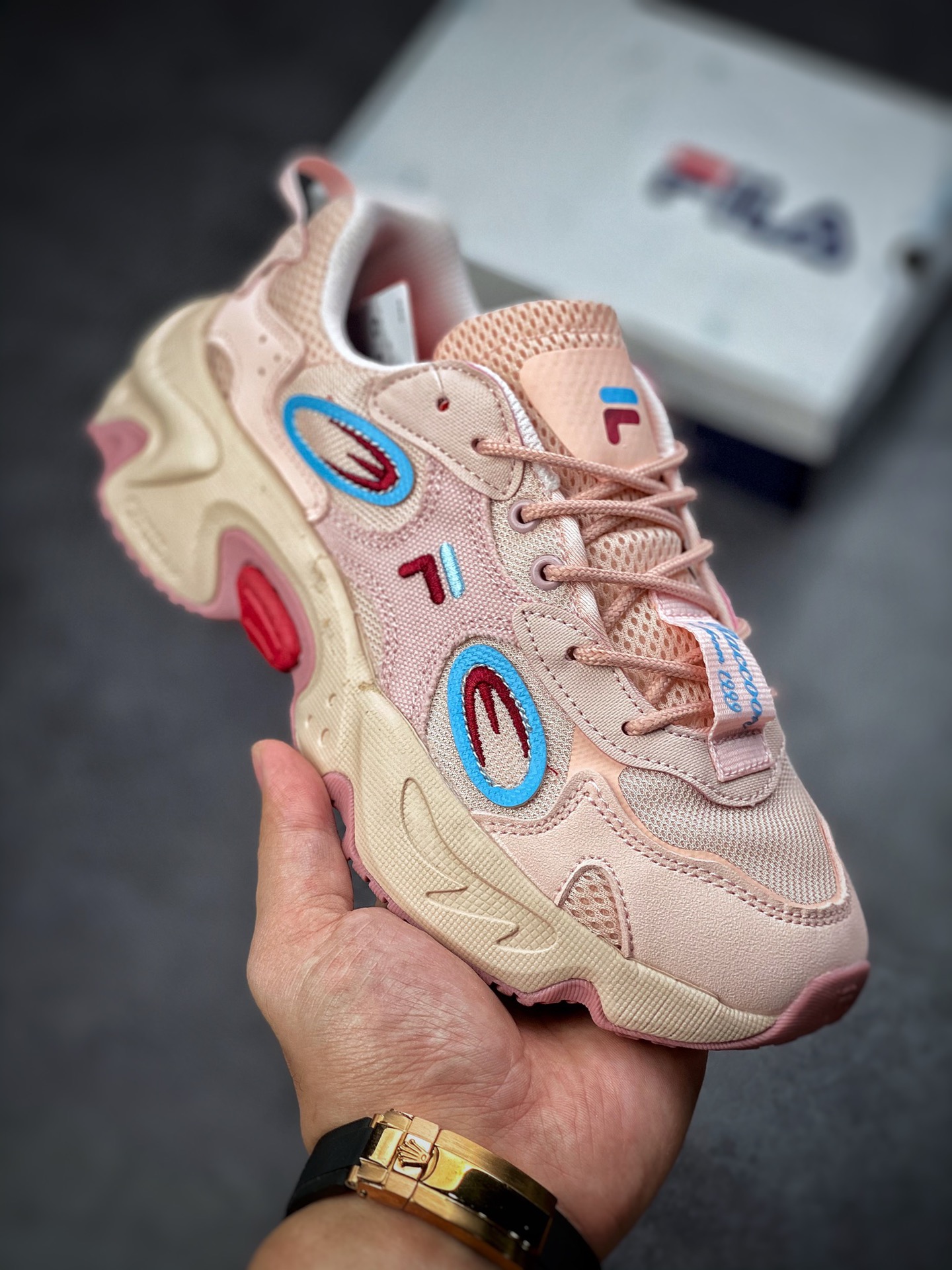 FILA FUSION tide brand daddy shoes female summer hard candy shoes thick bottom daddy shoes running shoes T12W227303FSP