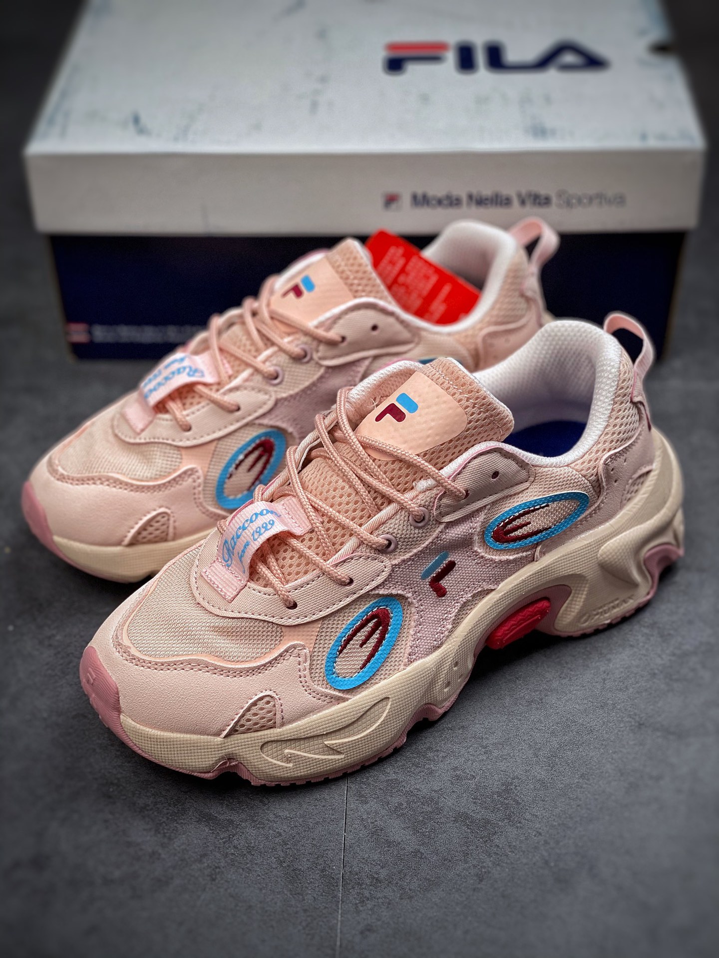 FILA FUSION tide brand daddy shoes female summer hard candy shoes thick bottom daddy shoes running shoes T12W227303FSP