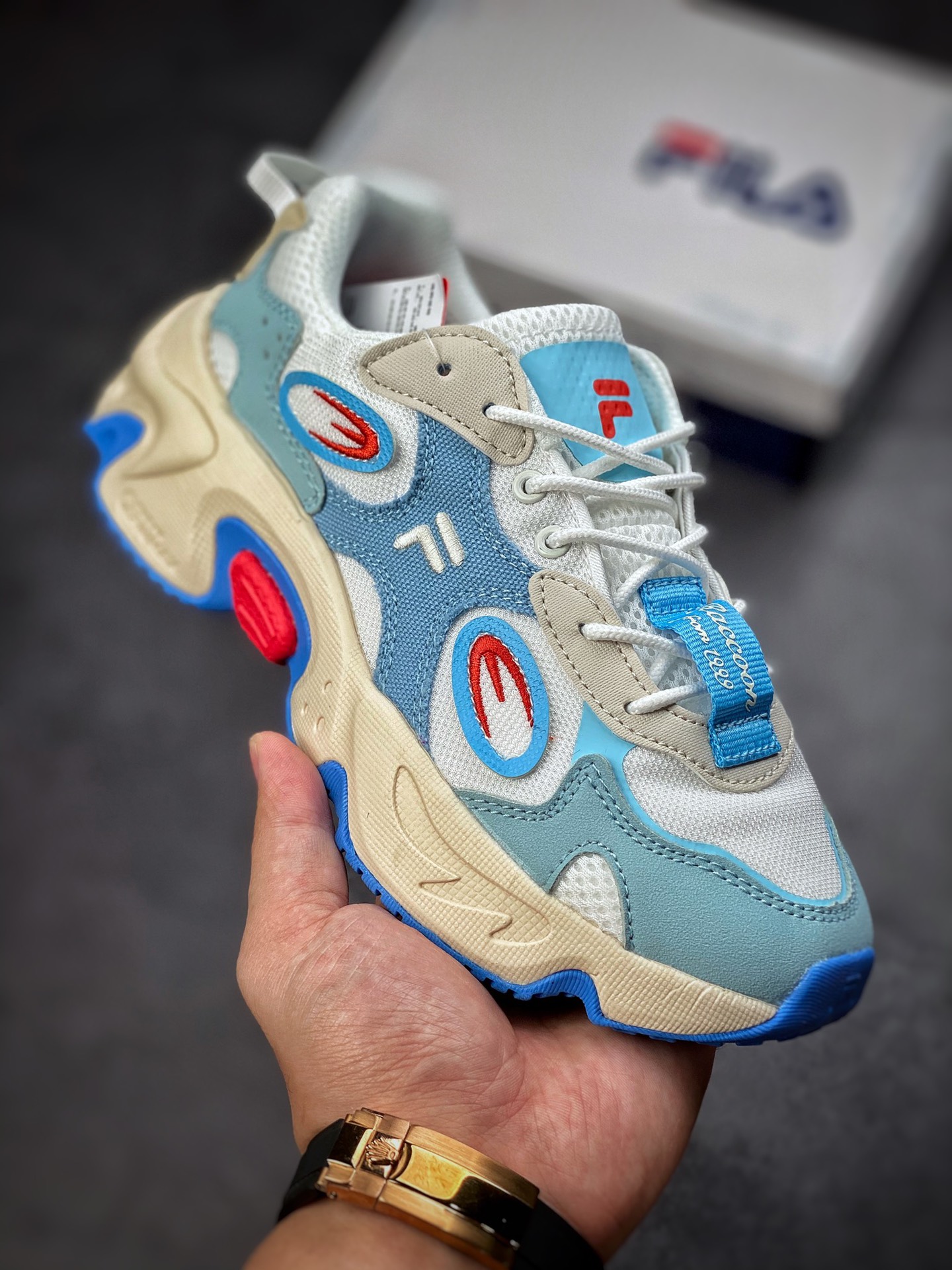 FILA FUSION tide brand daddy shoes female summer hard candy shoes thick bottom daddy shoes running shoes T12W227303FSD