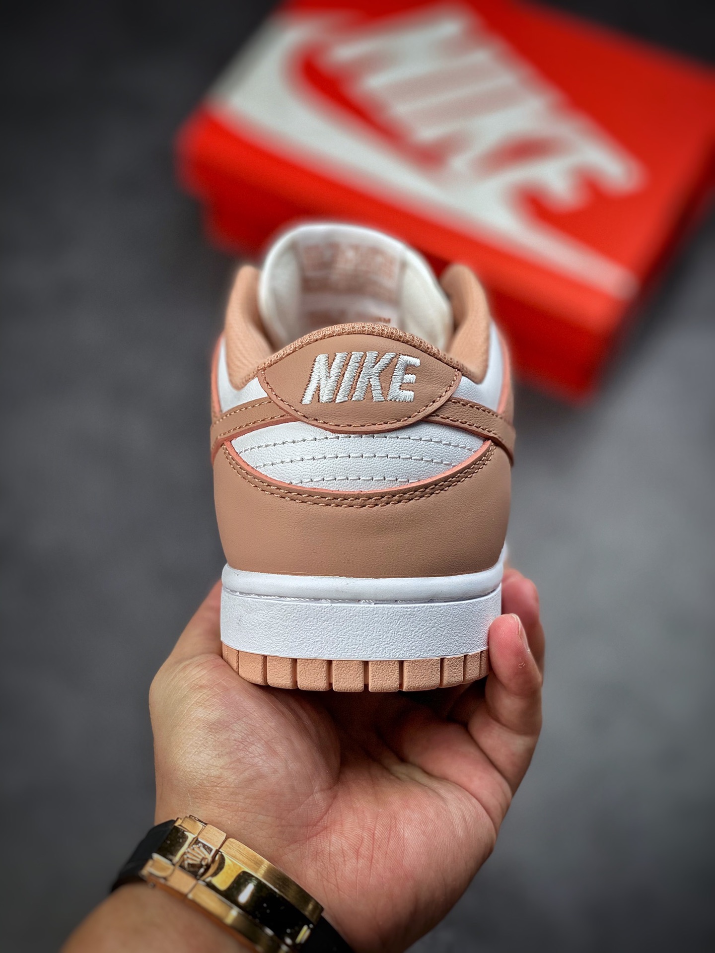 Nike Dunk Low Rose Whisper Rose Pink Upper in White Leather DD1503-118