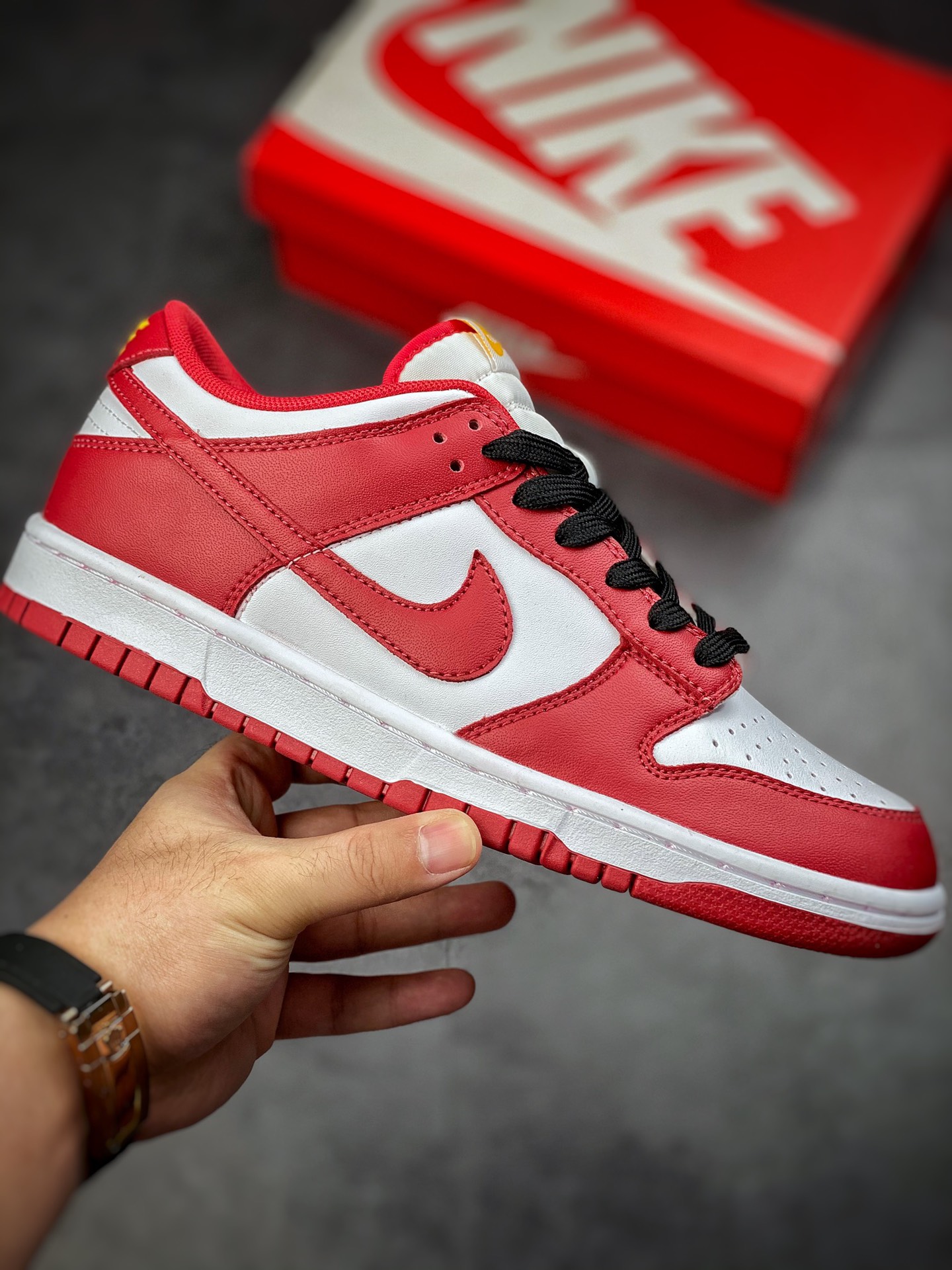 Nike Dunk Low Dunk Series Low Top Casual Sports Skateboard Shoes White Red DD1391-602