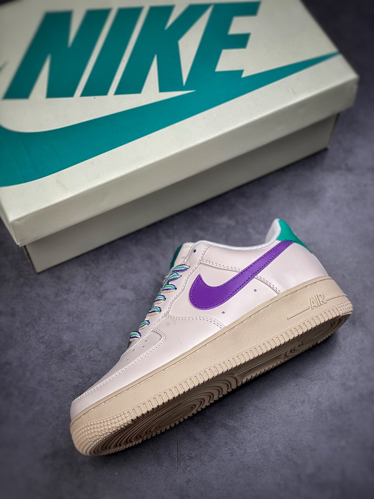 Nike Air Force 1 Low 07 Cream White Green Purple BS8873-306