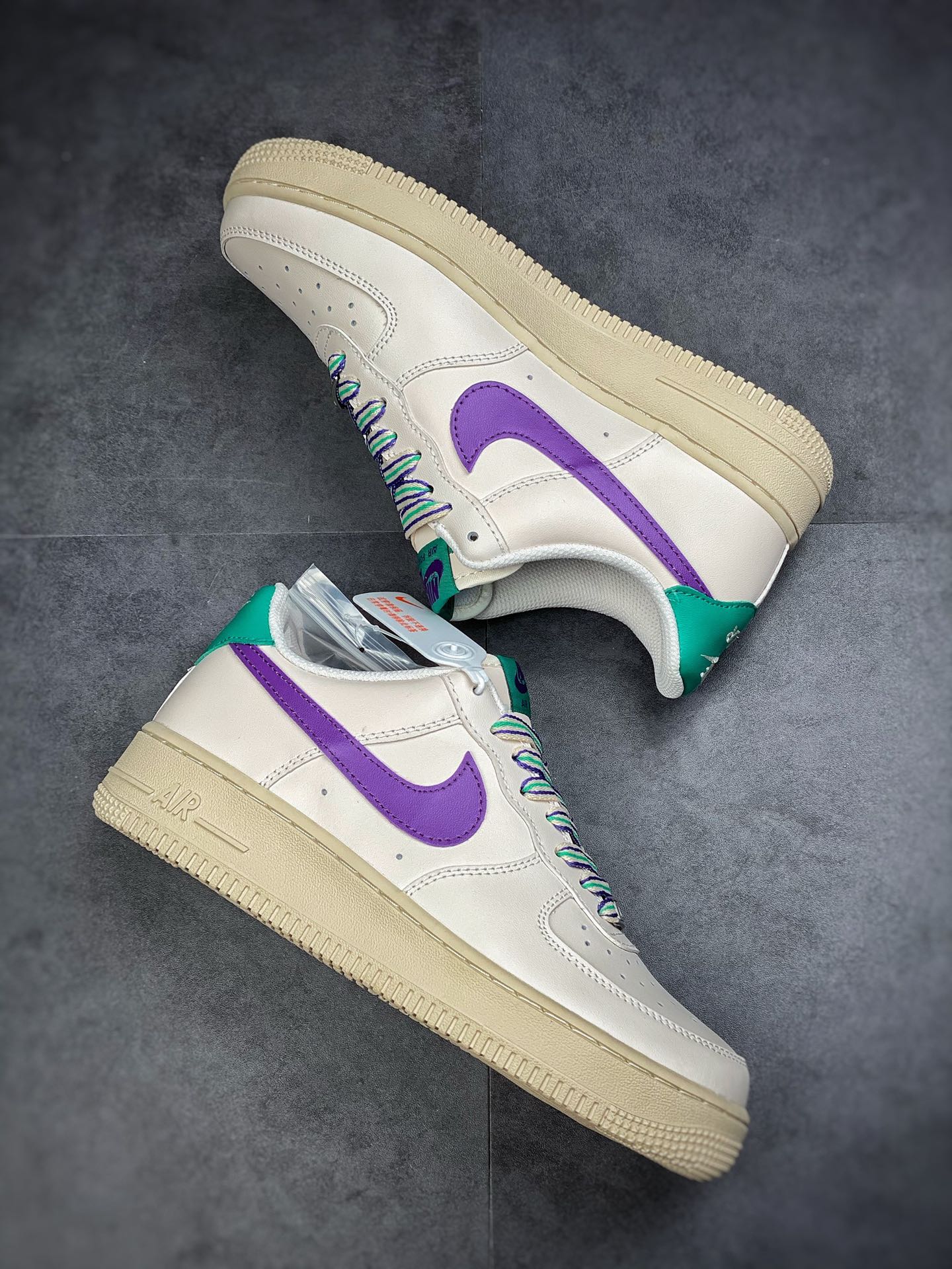 Nike Air Force 1 Low 07 Cream White Green Purple BS8873-306