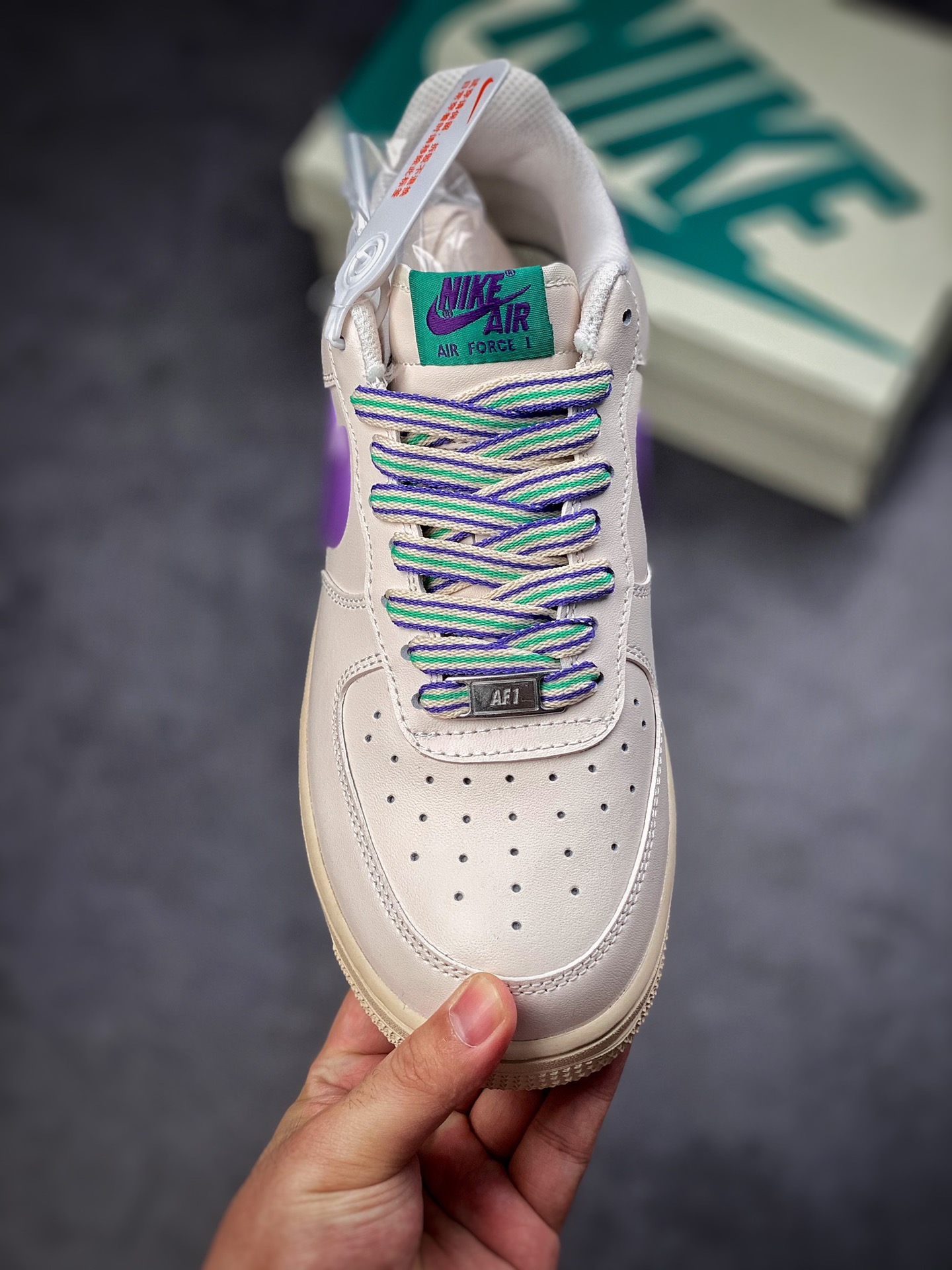 Nike Air Force 1 Low 07 Cream White Green Purple BS8873-306