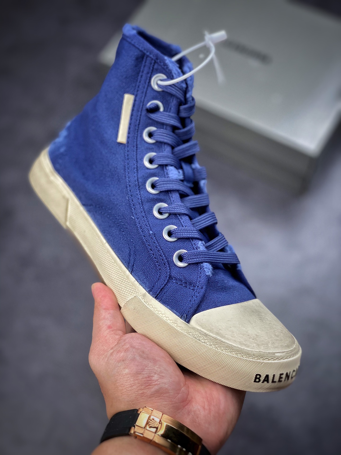 BALENCIAGA22 summer new PARIS wear and old effect casual high and low canvas shoes