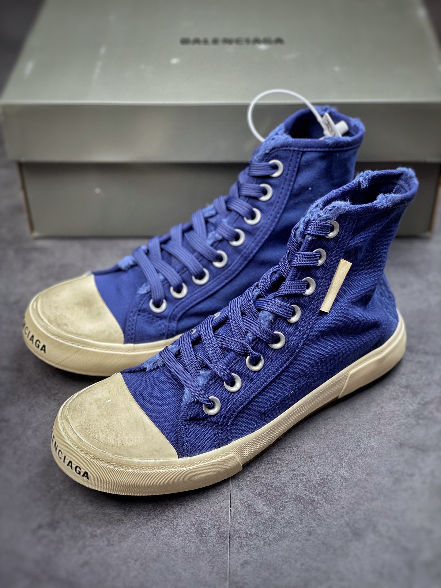 BALENCIAGA22 summer new PARIS wear and old effect casual high and low canvas shoes