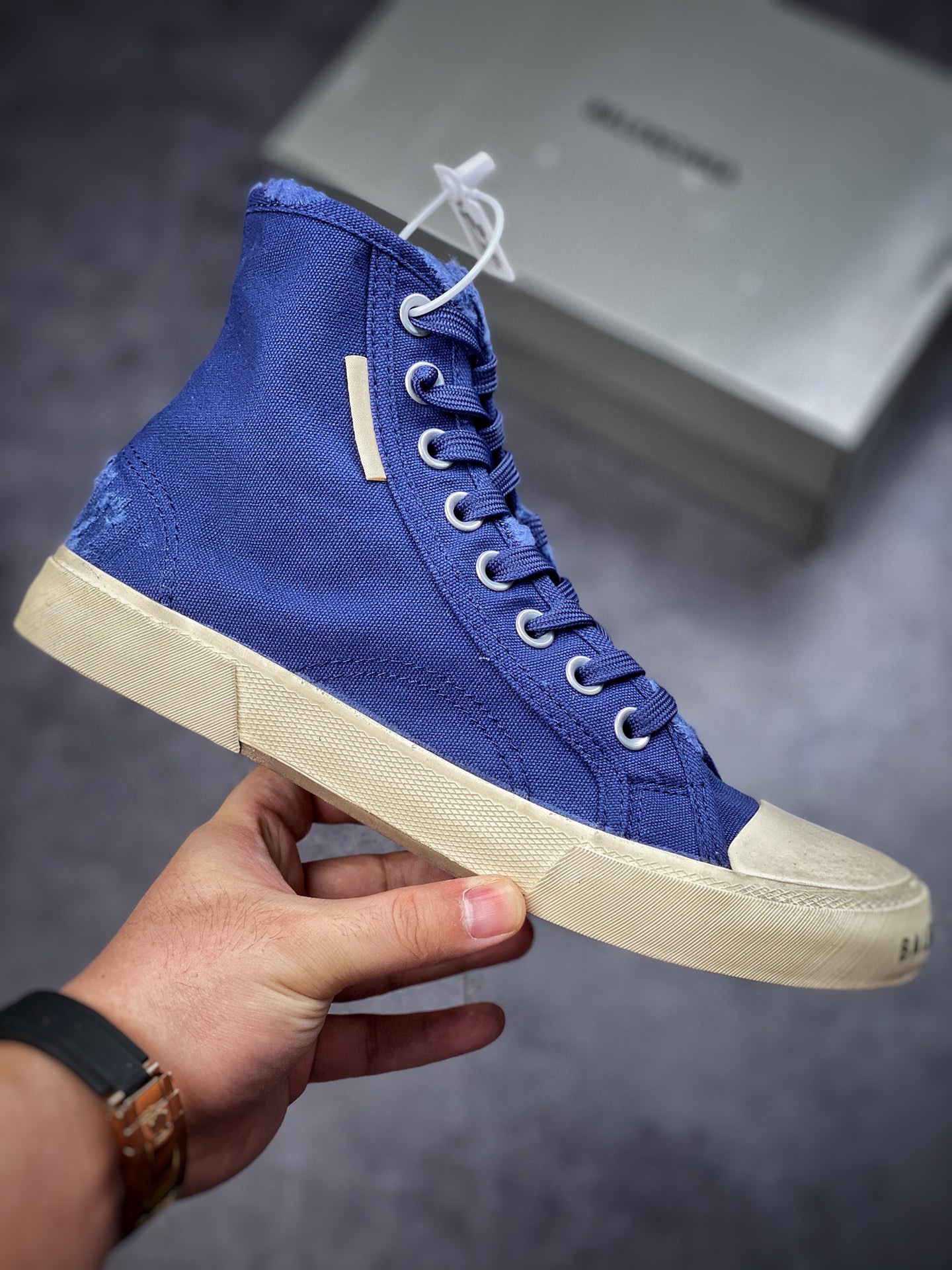 BALENCIAGA22 summer new PARIS wear and old effect casual high and low canvas shoes