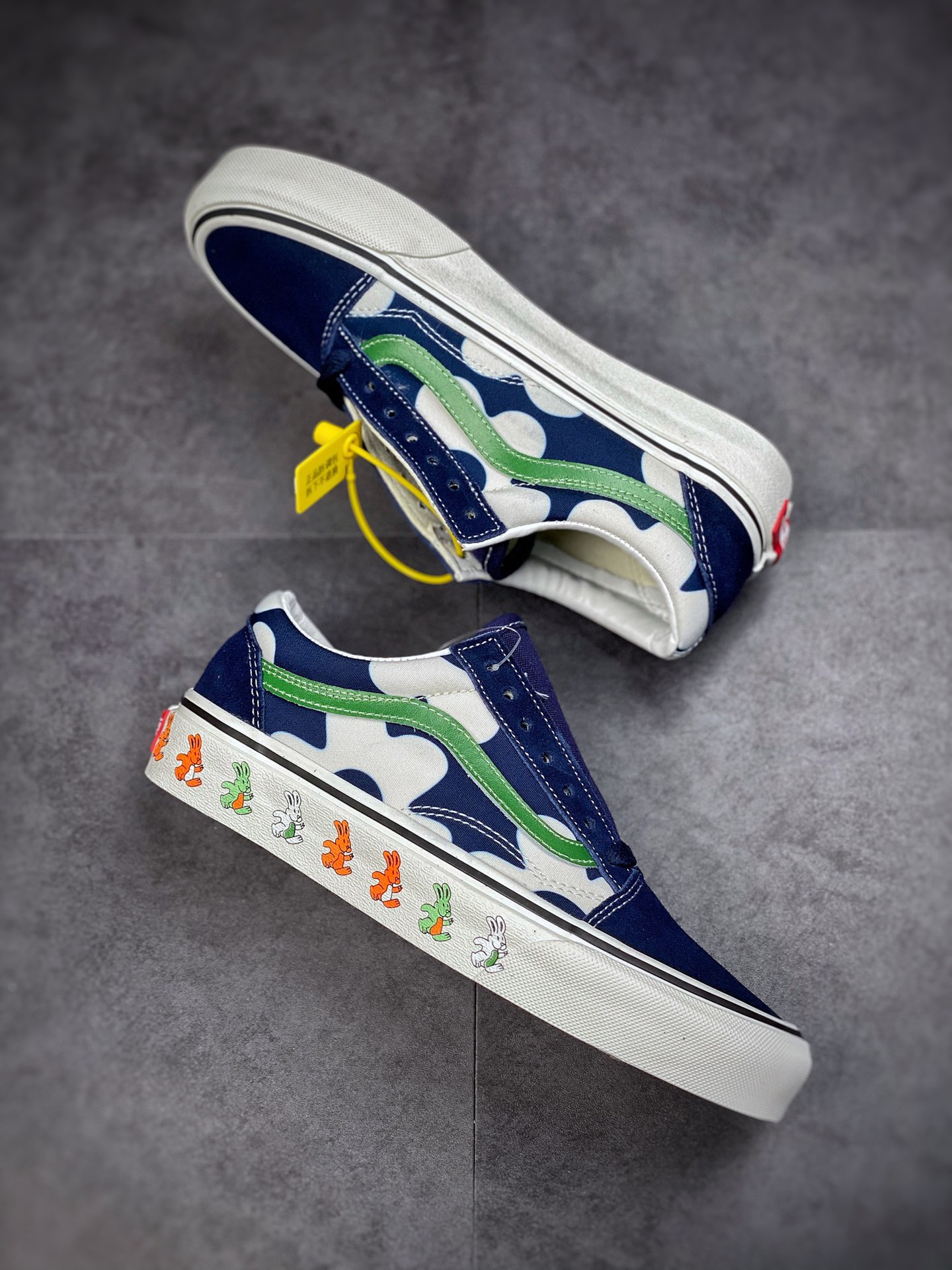 /Vans Vans official Old Skool color-blocking rabbit print men's and women's shoes