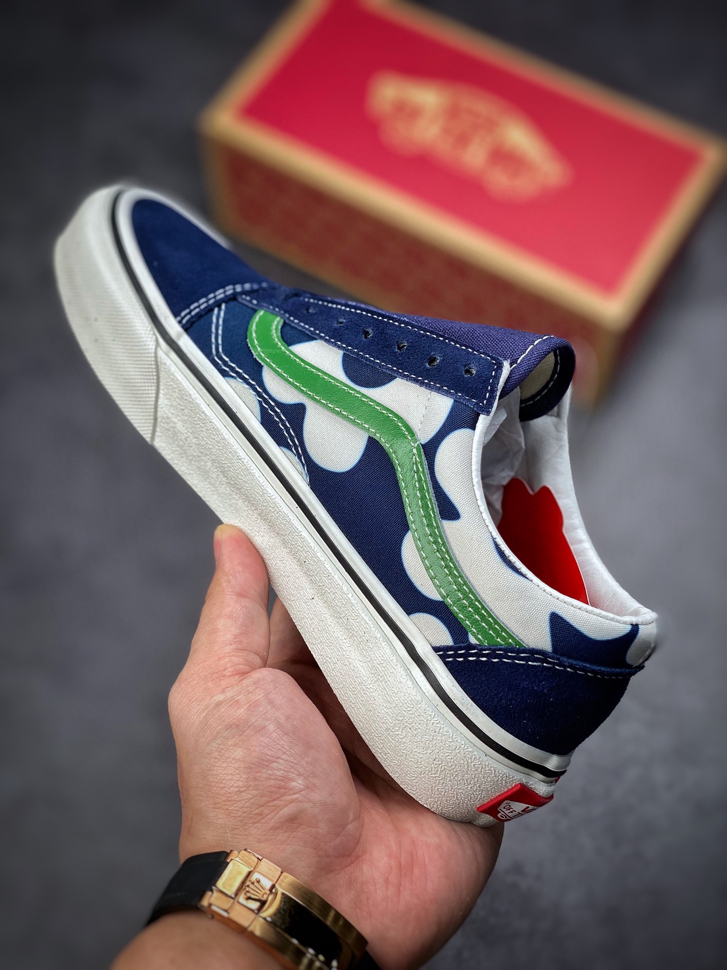 /Vans Vans official Old Skool color-blocking rabbit print men's and women's shoes