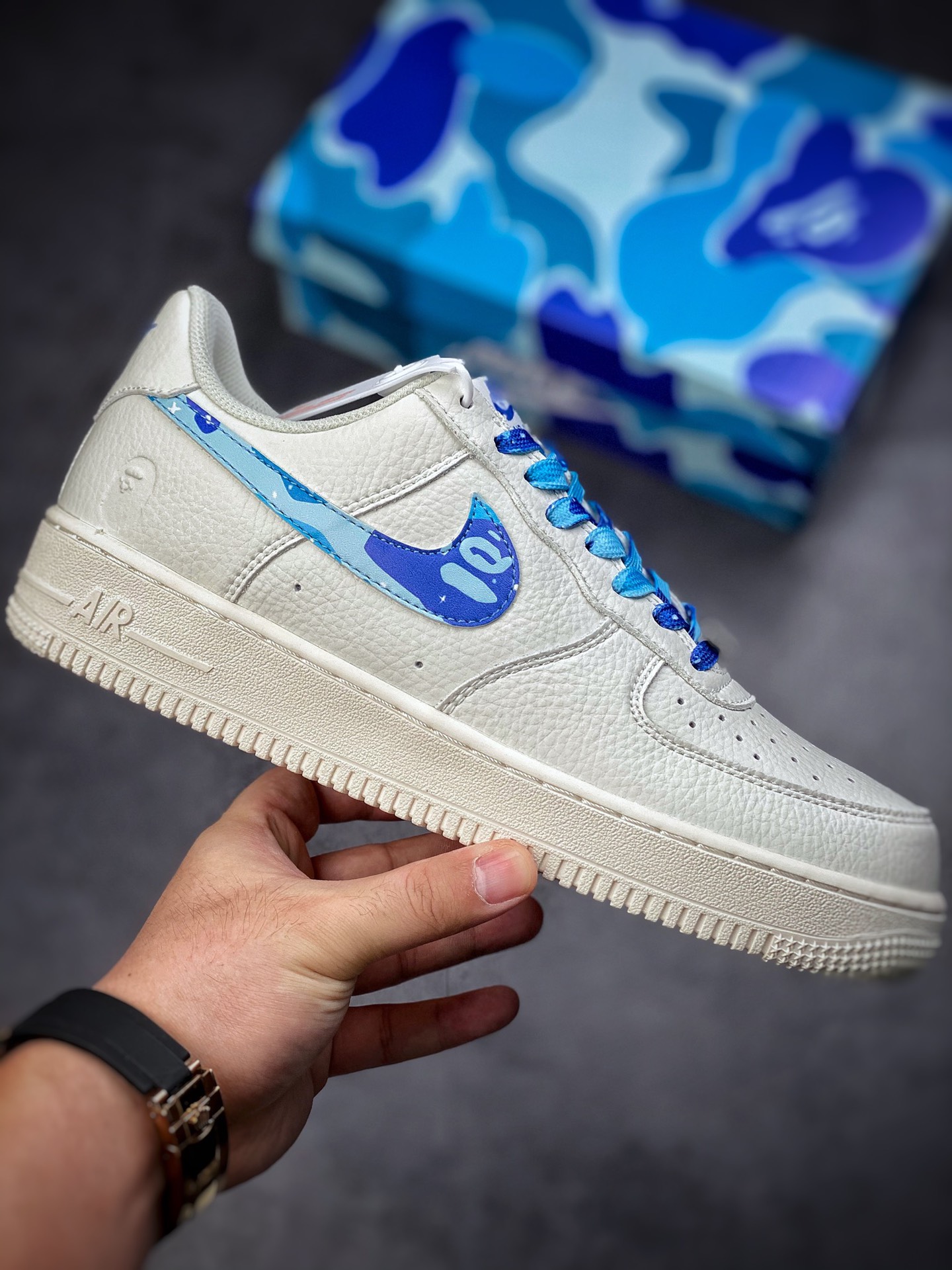 240 Nike Air Force 1 Low 07 猿人头 蓝迷彩AA1356-116