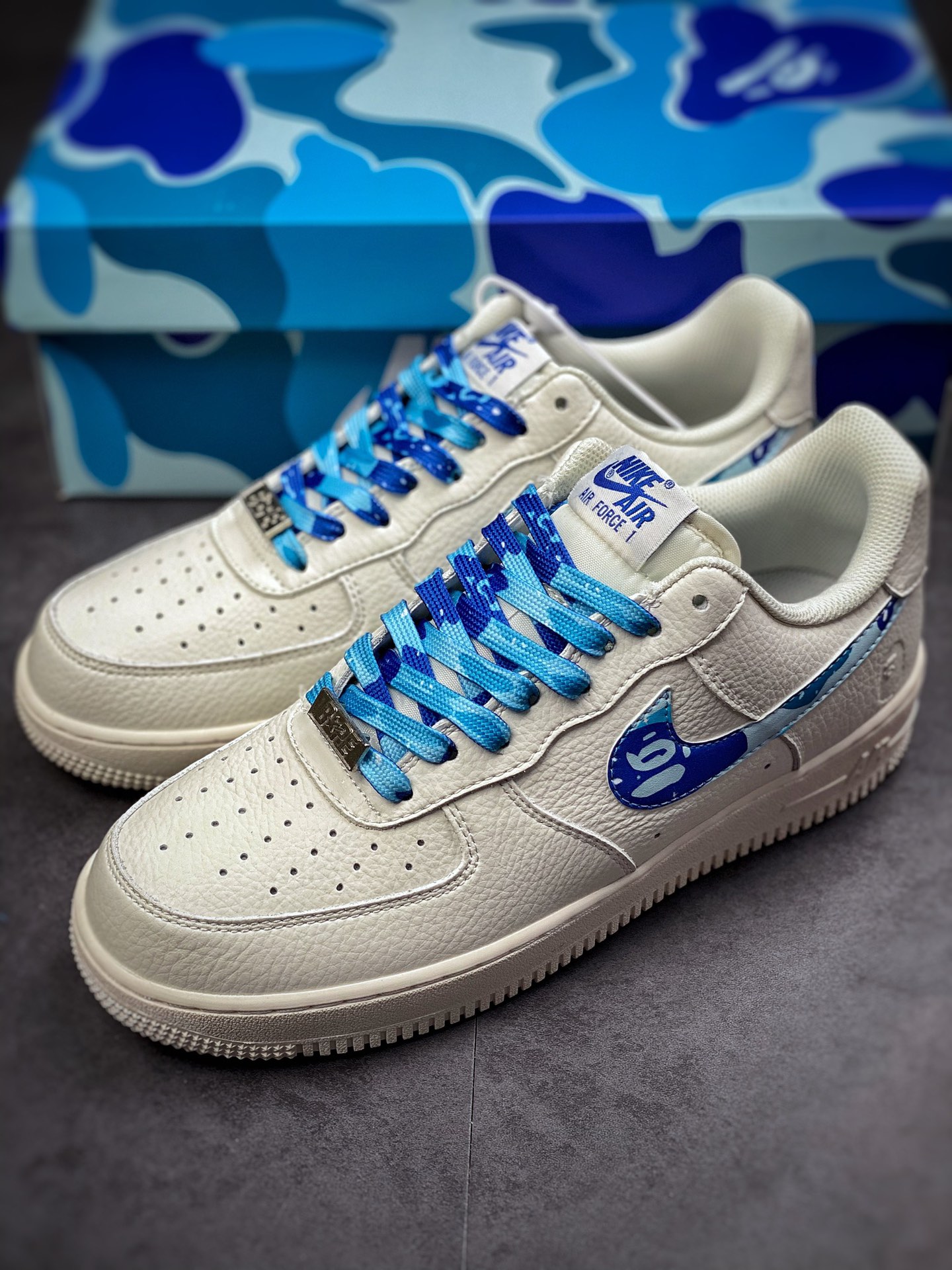 240 Nike Air Force 1 Low 07 猿人头 蓝迷彩AA1356-116